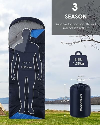 JEAOUIA 3-Season Sleeping Bag