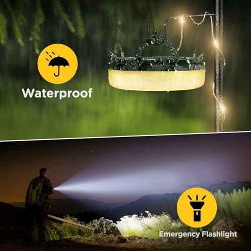 Image showing various uses of the OGERY Camping String Lights