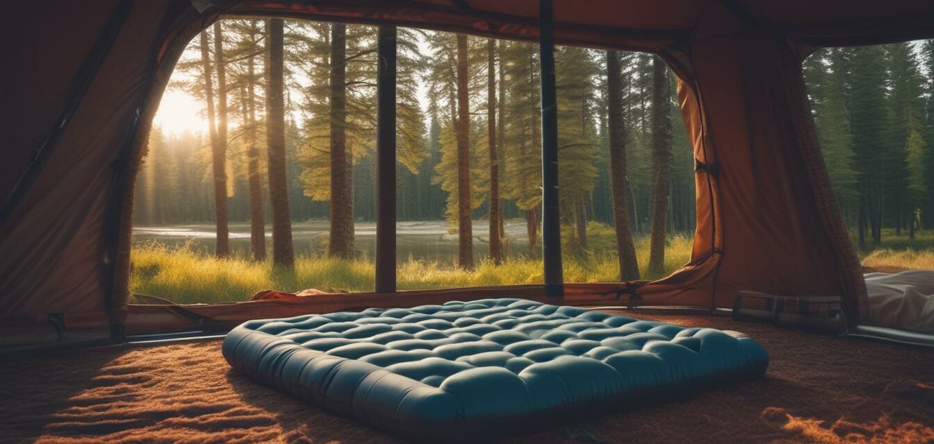 Air mattress in camping tent