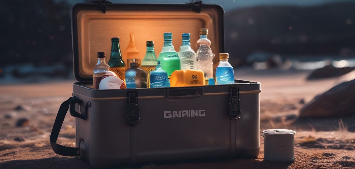 Camping cooler at night