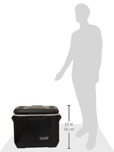 Coleman cooler with height comparison to a silhouette