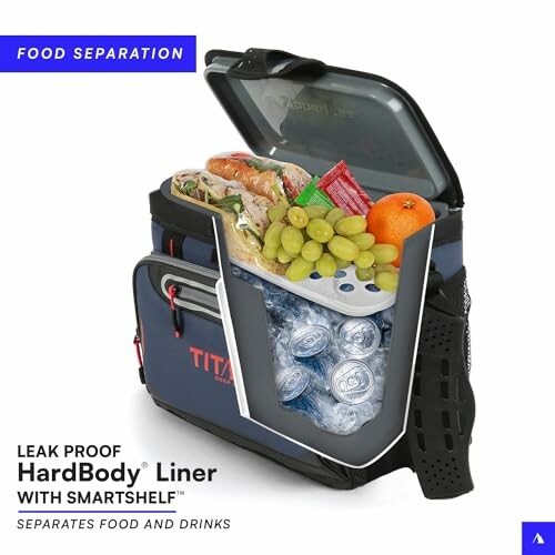 Cooler bag with food and drink separation feature