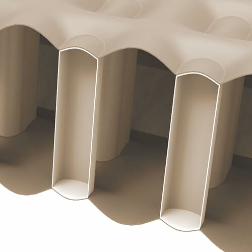 Close-up of corrugated material structure