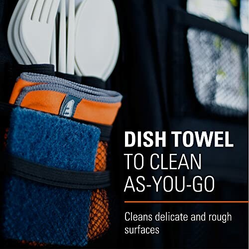 Dish towel for cleaning delicate and rough surfaces.