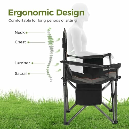 Ergonomic chair with spinal support illustration