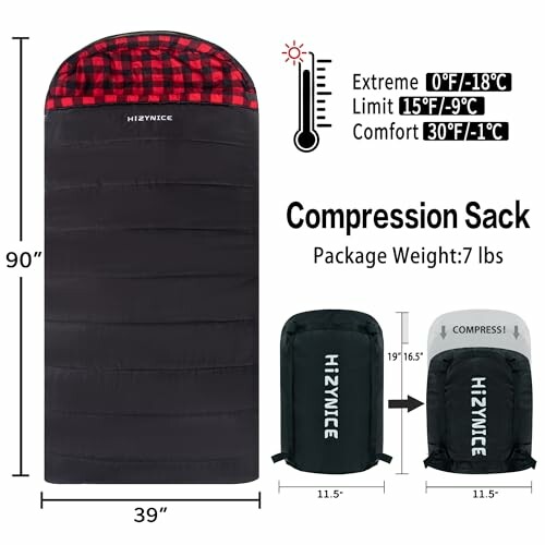 HiZYNICE 0 Degree Sleeping Bag