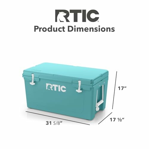 RTIC cooler with dimensions labeled