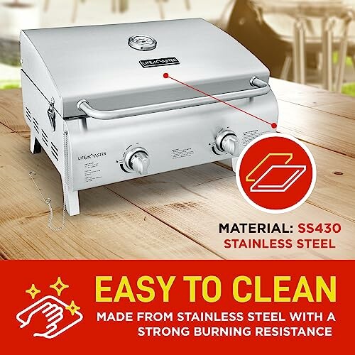 Stainless steel portable grill, easy to clean with strong burning resistance.