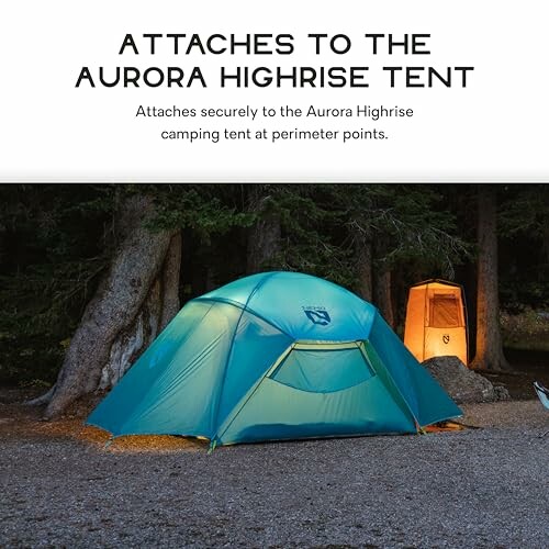 Tent and attachment in a forest setting