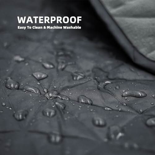 Close-up of waterproof fabric with water droplets