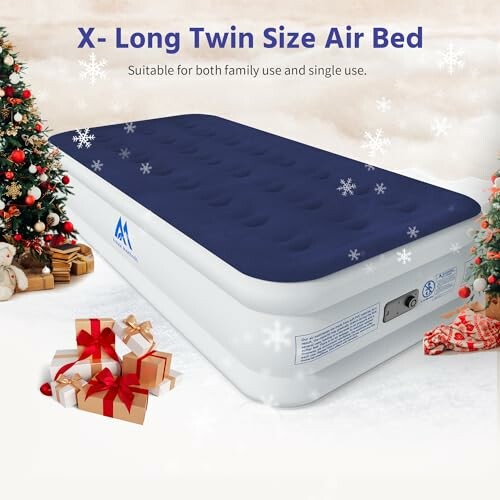 X-long twin size air bed ready for holiday use